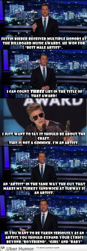 Jimmy Kimmel on “Artist” Justin Bieber being Booed at Billboard ...