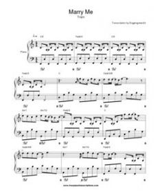 Marry Me - Train - Piano Sheet Music Printing this out for artwork ...