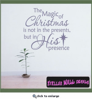 ... presence Christmas Holiday Vinyl Wall Decal Mural Quotes Words HD041