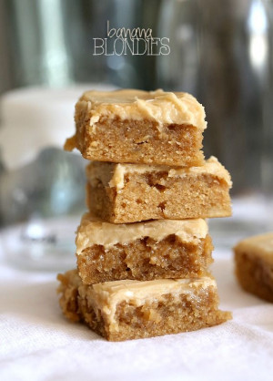 Banana Blondies. These are PERFECT blondies with a subtle banana ...