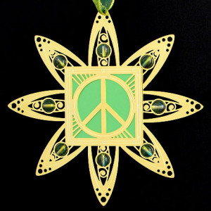 Peace Sign Christmas Ornament - Click to Engrave