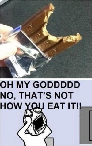 funny ocd pictures, eating a kit kat