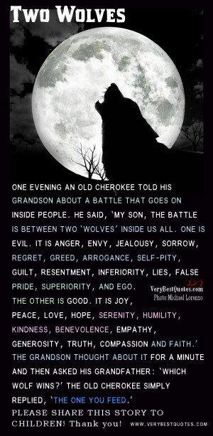 Inspirational Moral Story for Children and adult – Two wolves