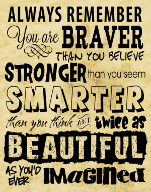 ... You are Brave, Strong, Smart and Beautiful - Positive Sayings Art
