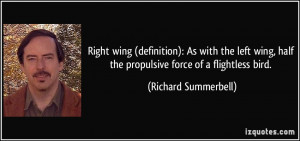 Right wing (definition): As with the left wing, half the propulsive ...