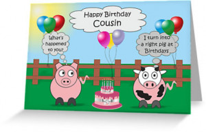 ... › Funny Animals Cousin Birthday Hilarious Rudy Pig & Moody Cow
