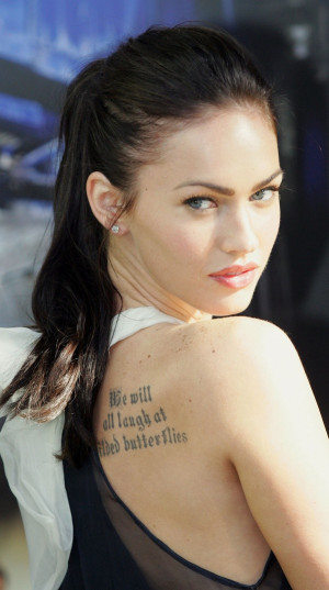 megan fox s tattoo of the quote hairstyle angelina jolie tattoos megan ...