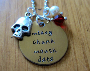 The Goonies movie Inspired Necklace. Chunk, Mikey, Mouth, Data. Pirate ...