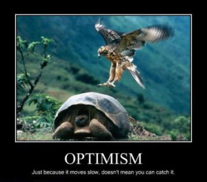 Optimism Just because it moves slow doesn't mean you can catch it ...