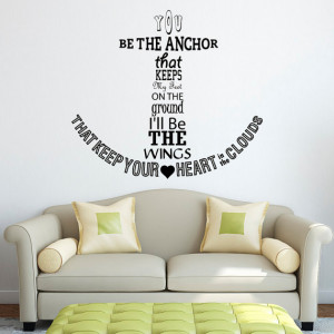 Nautical Anchor Wall Decal Quote You Be The Anchor That Keeps My Feet ...