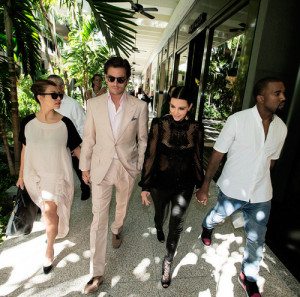 Kim,Kanye,Scott & Kourtney arriving at Makoto restaurant in Miami, FL ...