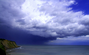 or sometimes even in the eye of the storm itself