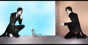 cats suit Kuroshitsuji Sebastian Michaelis anime Claude Faustus white ...
