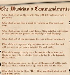 The Musician's Commandments More