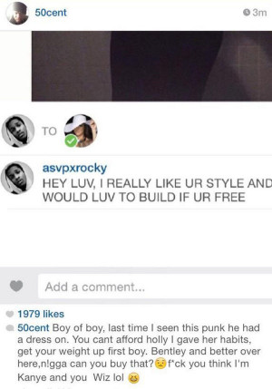 50 Cent disses A$AP Rocky on Instagram
