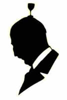 Maurice Baring balances a wine glass on his head A humourous