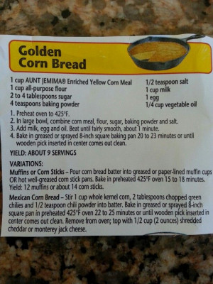 Aunt Jemima corn bread recipe I made a double batch of these muffins ...