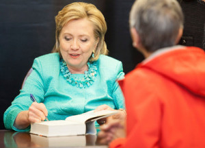 Hillary Rodham Clinton does a meet and greet with fans, while signing ...
