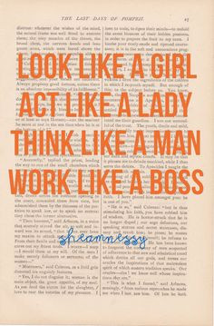 vintage dictionary page art LOOK like a Girl, ACT like a LADY print ...