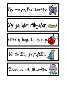 Hang these rhyming goodbye sayings by your door and have your student ...