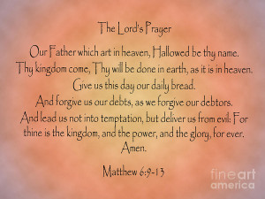 The Lords Prayer Matthew Bible Verse Digital Art