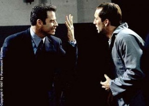 Castor Troy laying for Travolta