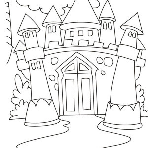 Wonderful Drawing Medieval Castle Coloring Page