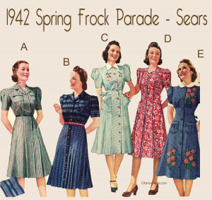 1940s fashion parade spring dresses from the 1942 sears catalog