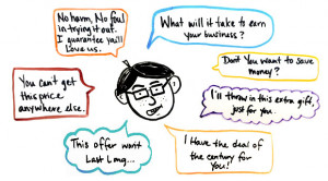 ... disingenuous, phony, and inauthentic. Sales means you’re selling