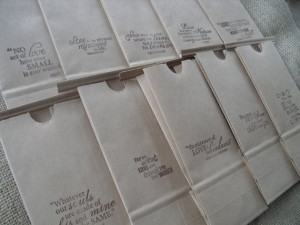 Guest bags with love quotes