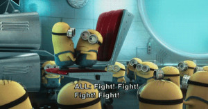 sweet fight despicable me minions despicable me 2 minion gif fighting ...