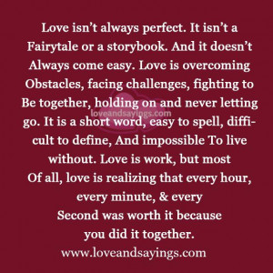 Love is overcoming Obstacles, facing challenges