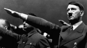 Photo: Adolf Hitler giving the Nazi salute during a rally in 1939 ...