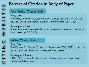 Web Page Citation in the Body of a Paper