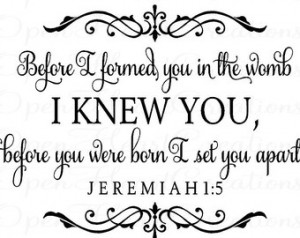 Before I Formed You in the Womb Christian Scripture Wall Decal - Baby ...