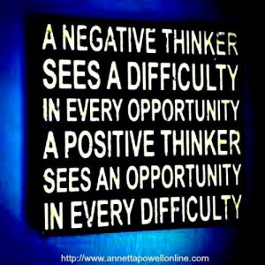 Negative thinking vs. positive thinking