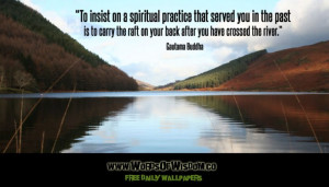 Buddha quote on spiritual practices and carrying your raft and ...