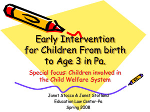 Early Intervention Services for Children Aged 0-3 in Pa