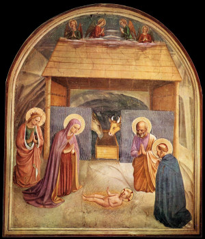 Fra Angelico, Nativity, Fresco in San Marco (cell #5)