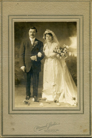 Beautiful Vintage Wedding Photo Early 1900s Monarch Studios Brooklyn