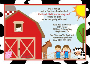 Farm Animals, Birthday Party Invitations, Animal Barns, Farms Animal ...