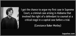 the chance to argue my first case in Supreme Court, a criminal case ...
