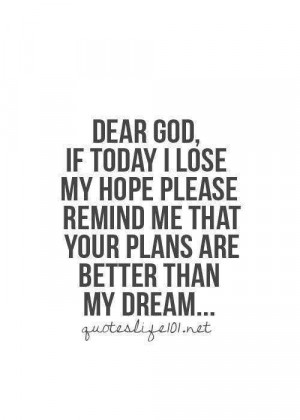 God's plans are best!