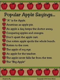 ~Apple Day & National Apple Month ~Apple Themed Book & Apple Sayings ...