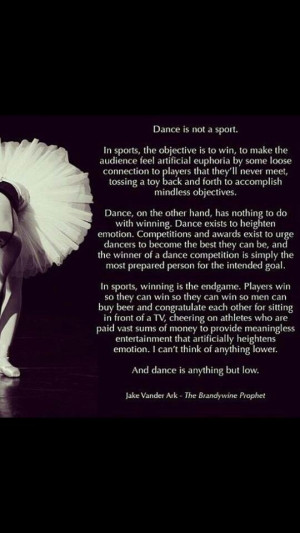 Dance is not a sport, must memorize this the next time someone tries ...