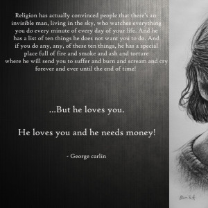 text humor quotes god religion atheism george carlin christian ...