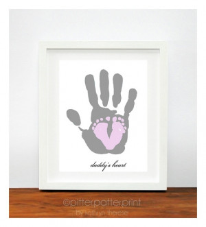New Dad - Baby Footprint Dad Hand Print - Personalized Gift for Dad ...