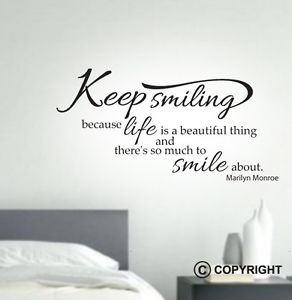 ... Smiling-Life-is-beautiful-Marilyn-Monroe-Wall-Sticker-Decal-Art-Quote
