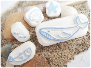 Cute whale Aquarium Beach stamp Bubble by JapaneseRubberStamps Animal ...