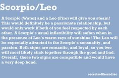 Leos and Scorpios have deep understandings of one another, if the ...